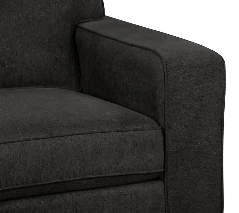 Fauteuil en tissu chenille 36.5 avec accoudoirs droits – Marron Moka