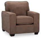 Made in Canada Fiona 36.5 Chenille Fabric Chair with Track Arms - Mocha Brown