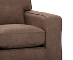 Fauteuil en tissu chenille 36.5 avec accoudoirs droits – Marron Moka