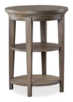 Hanson 18 Round Traditional Pine End Table - Dovetail Grey