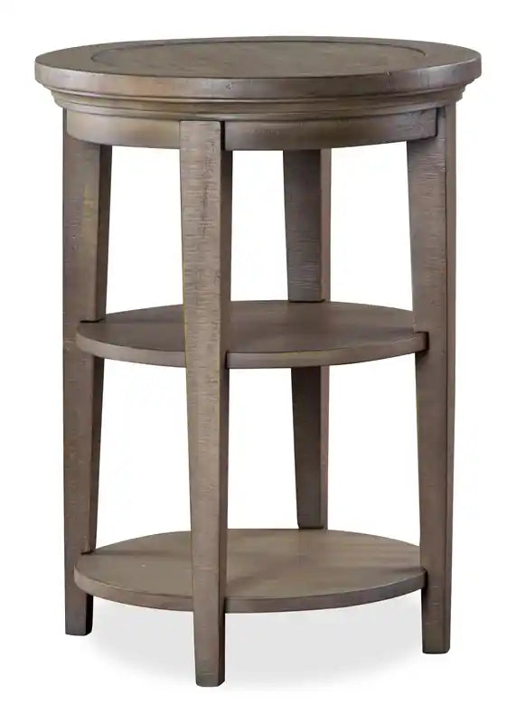 Hanson 18 Round Traditional Pine End Table - Dovetail Grey