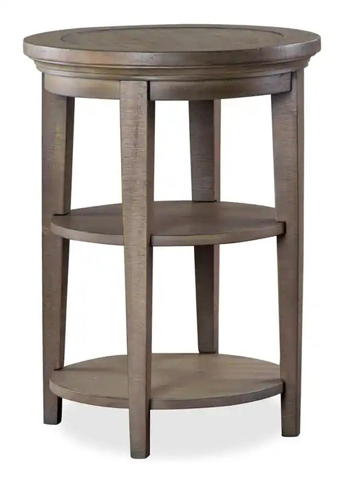 Hanson 18 Round Traditional Pine End Table - Dovetail Grey