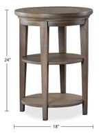 Table d'appoint traditionnelle en pin de 45 cm - Gris colombe