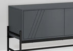 Meuble TV moderne 59 po avec rangement et gestion des câbles pour téléviseurs jusqu'à 65 po - Gris