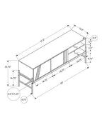 Meuble TV moderne 59 po avec rangement et gestion des câbles pour téléviseurs jusqu'à 65 po - Gris