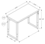 47.25 Bureau réglable en hauteur - Noir/Argent