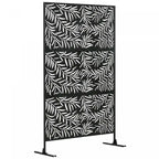 Outsunny Metal Privacy Screen Panel With Expansion Screws Outdoor Divider