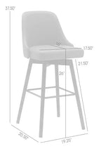 Tabouret de hauteur comptoir avec siège pivotant et tissu en polyester, 26,5H, bois et métal