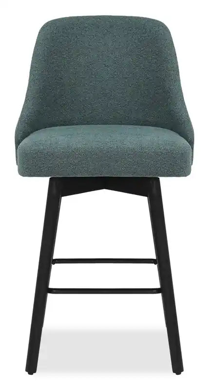 Tabouret de hauteur comptoir avec siège pivotant et tissu en polyester, 26,5H, bois et métal