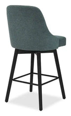 Tabouret de hauteur comptoir avec siège pivotant et tissu en polyester, 26,5H, bois et métal