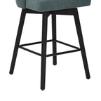 Tabouret de hauteur comptoir avec siège pivotant et tissu en polyester, 26,5H, bois et métal
