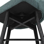 Tabouret de hauteur comptoir avec siège pivotant et tissu en polyester, 26,5H, bois et métal