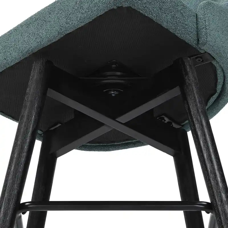 Tabouret de hauteur comptoir avec siège pivotant et tissu en polyester, 26,5H, bois et métal