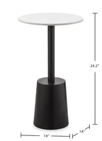Table d'appoint 14 avec plateau en pierre frittée blanche
