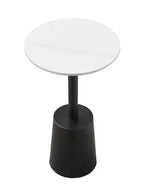Table d'appoint 14 avec plateau en pierre frittée blanche