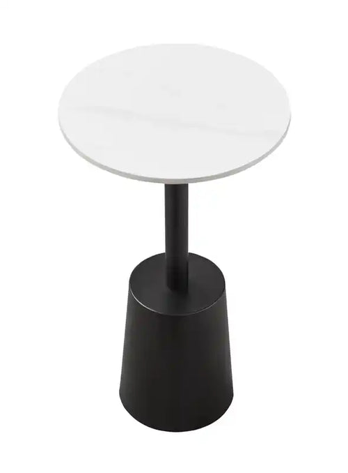 Table d'appoint 14 avec plateau en pierre frittée blanche