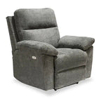 Made in Canada Oliver 40 Chenille Fabric Power Reclining Chair with USB Port - Addison Pewter Grey