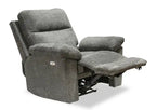 Fauteuil inclinable électrique en tissu chenille 40 po avec port USB - Addison gris étain