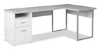 Pollie 78.75 Reversible L-Shaped Office Desk with 2-Drawers & Cubby- White
