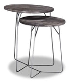 Remmi 18 2-Pack Nesting Accent Tables - Sand grey and gun metal grey