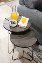 18 tables gigognes – Gris sable et gris anthracite