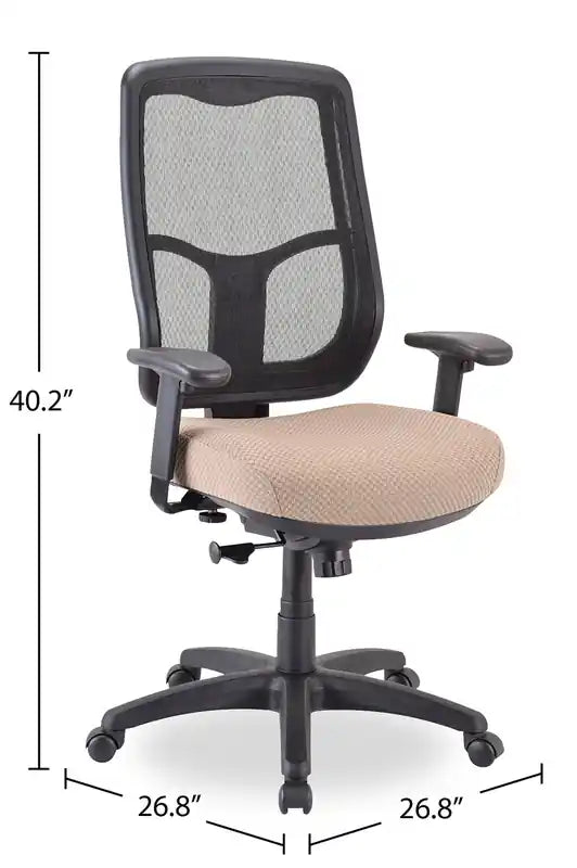 26.8 Fauteuil de bureau - Beige avec dossier en maille