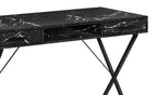 Bureau de 42 po avec 2 tiroirs et compartiment - Look marbre noir