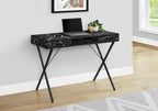 Bureau de 42 po avec 2 tiroirs et compartiment - Look marbre noir