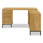 Bureau d'angle en L de 152 cm avec 3 tiroirs et 4 compartiments