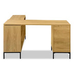 Bureau d'angle en L de 152 cm avec 3 tiroirs et 4 compartiments