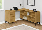 Bureau d'angle en L de 152 cm avec 3 tiroirs et 4 compartiments