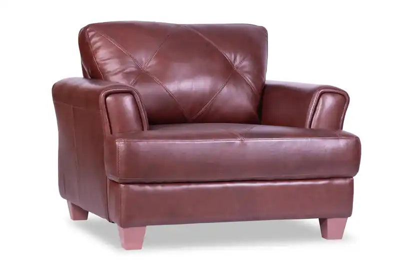 44 Cuir véritable avec surpiqûres à motif losanges et pieds en bois – Vert écume de mer
