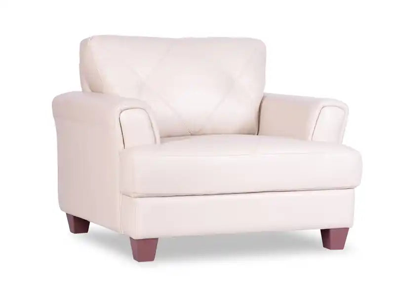 44 Cuir véritable avec surpiqûres à motif losanges et pieds en bois – Vert écume de mer