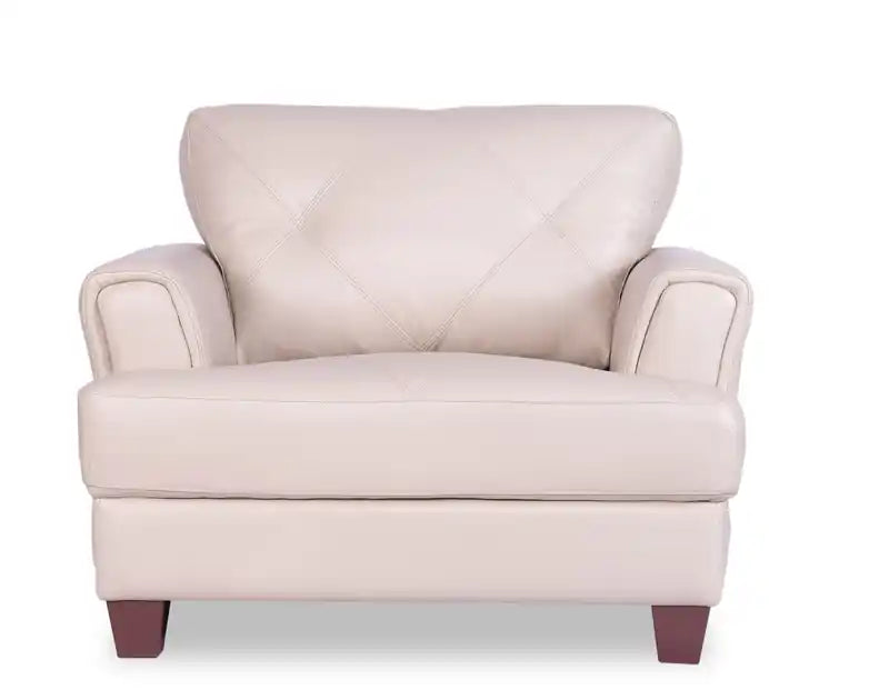 44 Cuir véritable avec surpiqûres à motif losanges et pieds en bois – Vert écume de mer