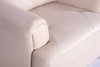 44 Cuir véritable avec surpiqûres à motif losanges et pieds en bois – Vert écume de mer